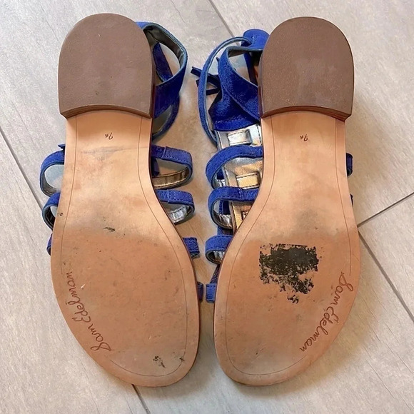 HOST PICK 💙 SAM EDELMAN Suede Leather Fringe Sandal Royal Blue, Size 7.5 - Picture 6 of 13